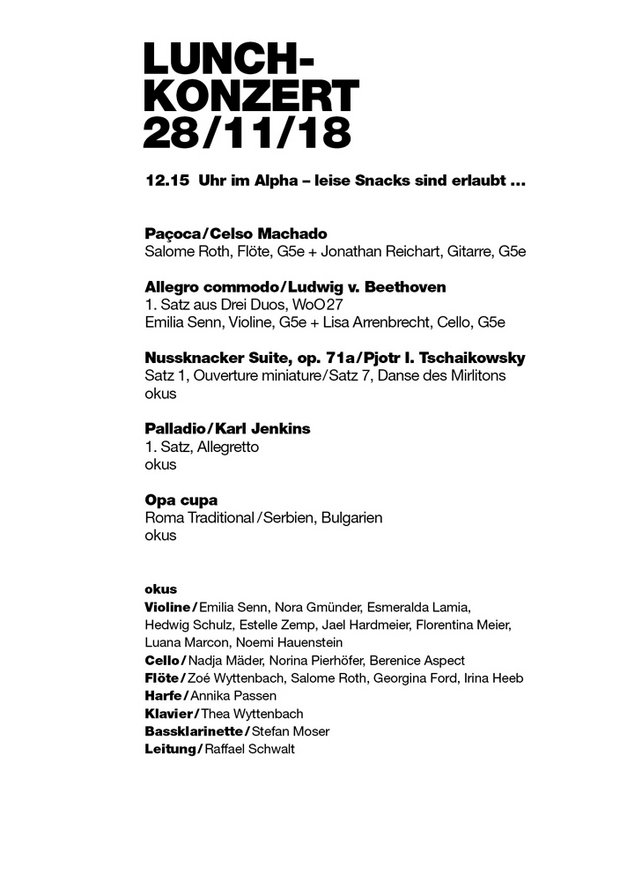 Lunchkonzert Programm