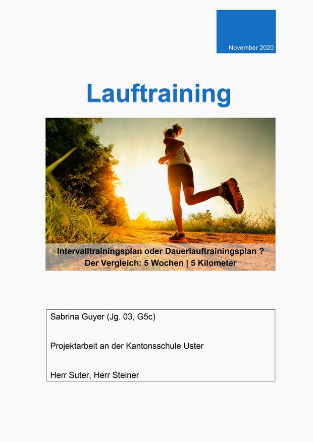Projektarbeit: Lauftraining Sabrina Guyer PDF